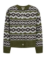 Cardigan Freequent FQAlpa Green Mel Off-White