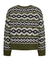 Cardigan Freequent FQAlpa Green Mel Off-White
