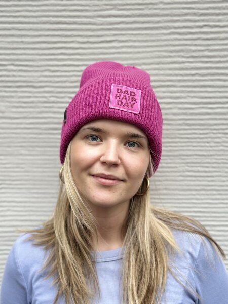 Beanie Be Famous Patch Bad Hair Festival Fuchsia
