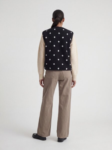 Weste JJXX JXVera Teddy Vest Black Dots Cloud