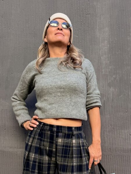 Pullover Pieces PCSilly Wrap Grey Melange